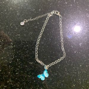 Butterfly Anklet with rhinestone on the end